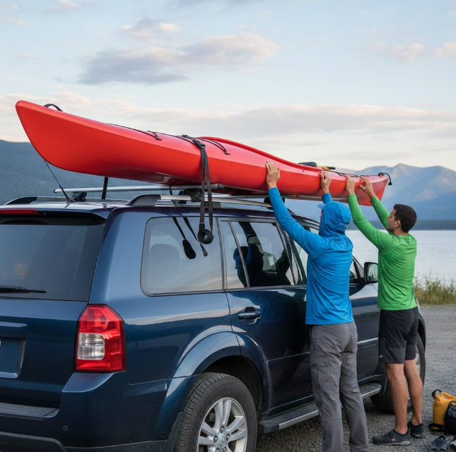 How to load a kayak on a roof rack safely