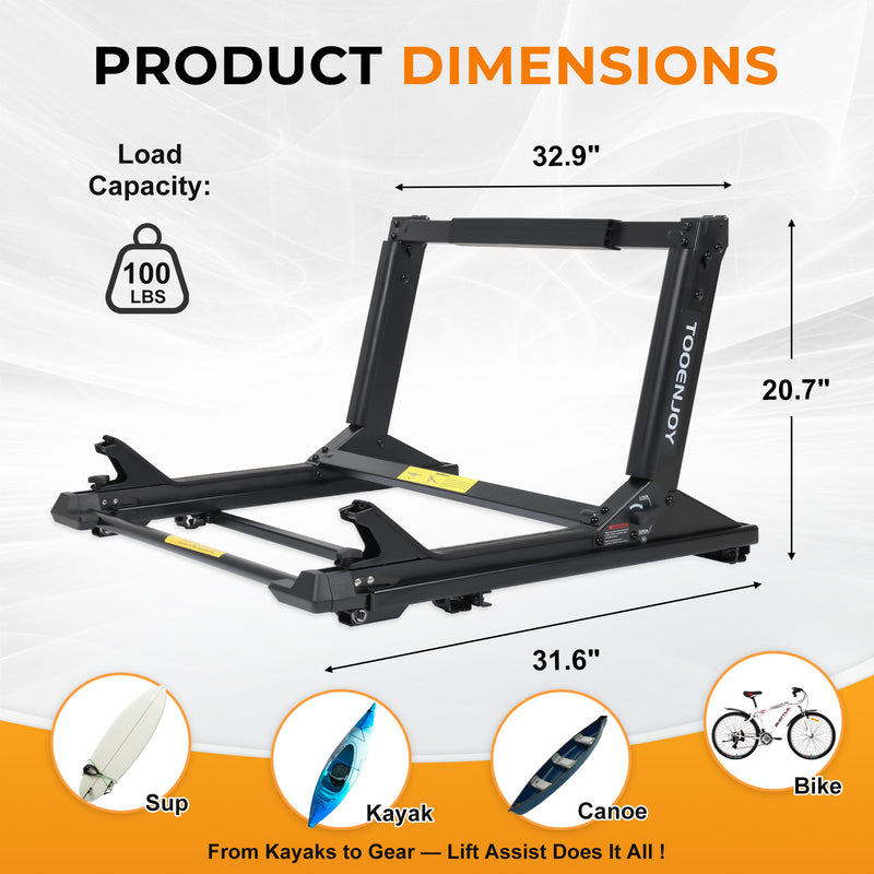 Load image into Gallery viewer, Tooenjoy Lift Assist Kayak Rack, 100 LBS Capacity Kayak & Canoe Car Racks