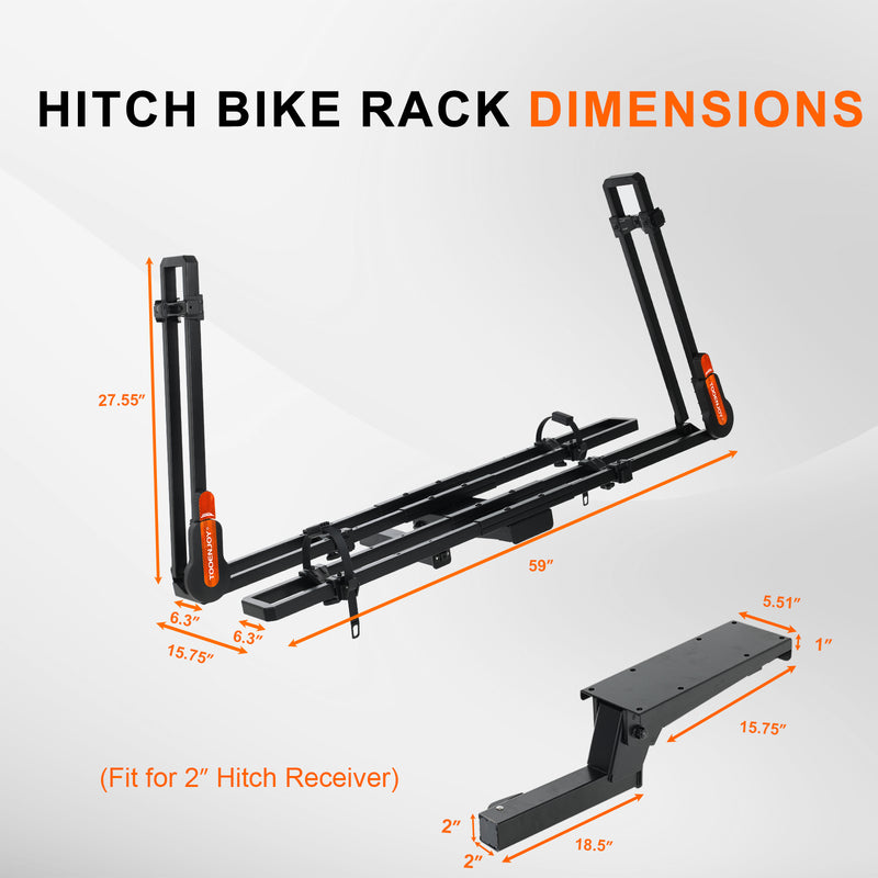 Load image into Gallery viewer, Folding Hitch Bike Rack Platform,2-Bike Capacity.