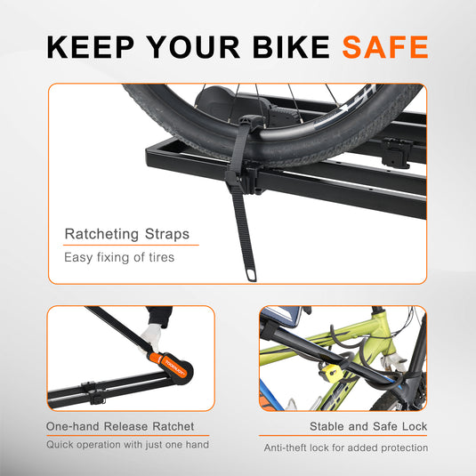 Folding Hitch Bike Rack Platform,2-Bike Capacity.