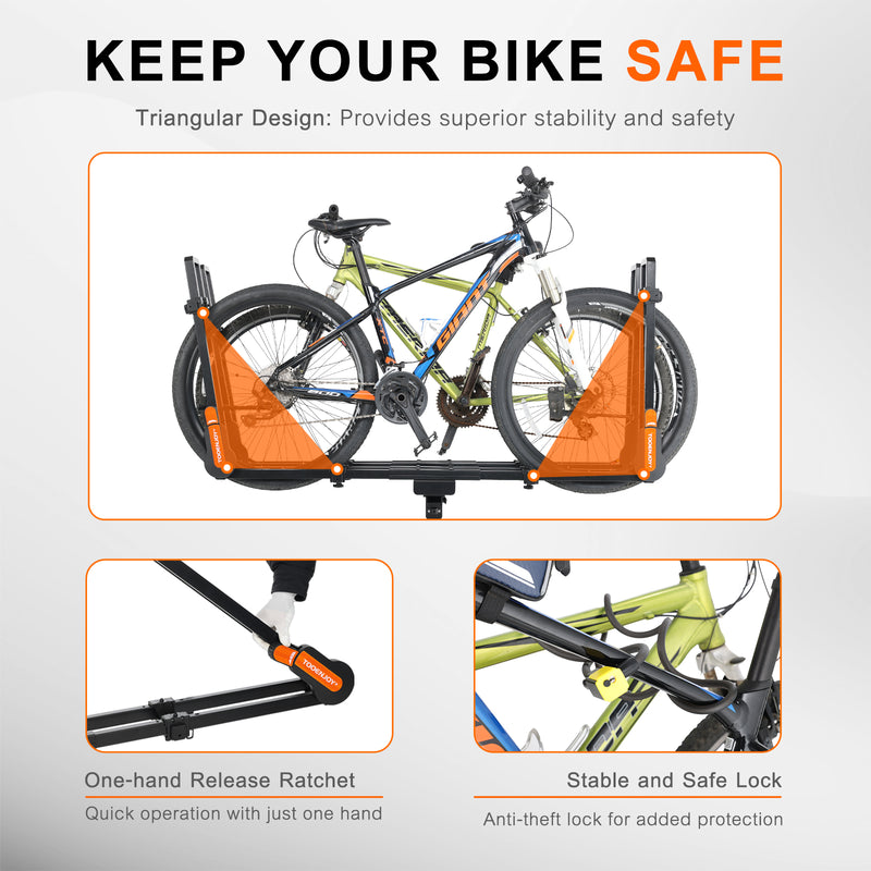 Load image into Gallery viewer, Folding Hitch Bike Rack Platform, 2-Bike Capacity Tooenjoy