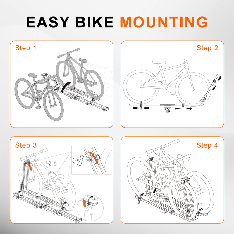 Load image into Gallery viewer, Folding Hitch Bike Rack Platform,2-Bike Capacity.