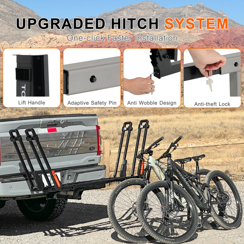 Load image into Gallery viewer, Folding Hitch Bike Rack Platform, 2-Bike Capacity Tooenjoy