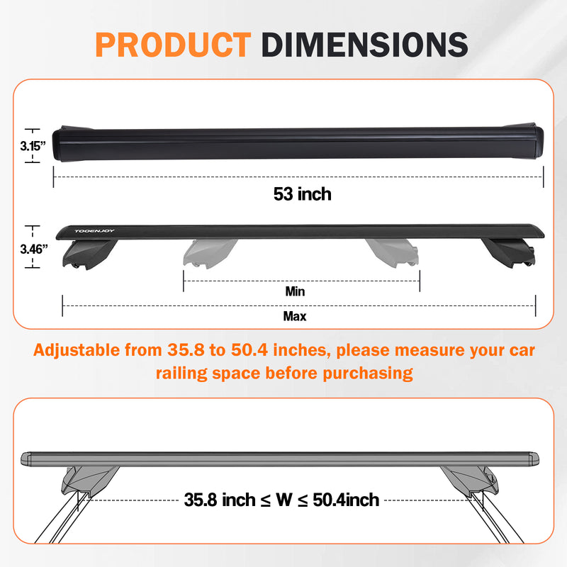 Load image into Gallery viewer, 47" 53" Roof Rack Cross Bar -PRO (301W Series)