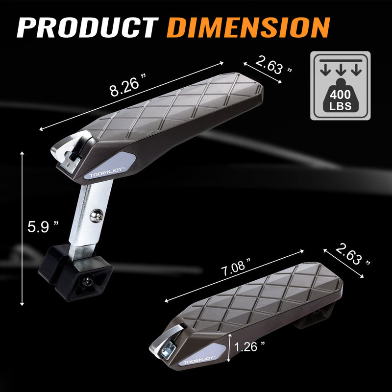 Load image into Gallery viewer, TOOENJOY Flodable&Adjustable 5 Gear Car Door Latch Step, Easy Access to SUV Truck Jeep Roof Top, Both Feet Stand Pedal Ladder for Most Vehicle