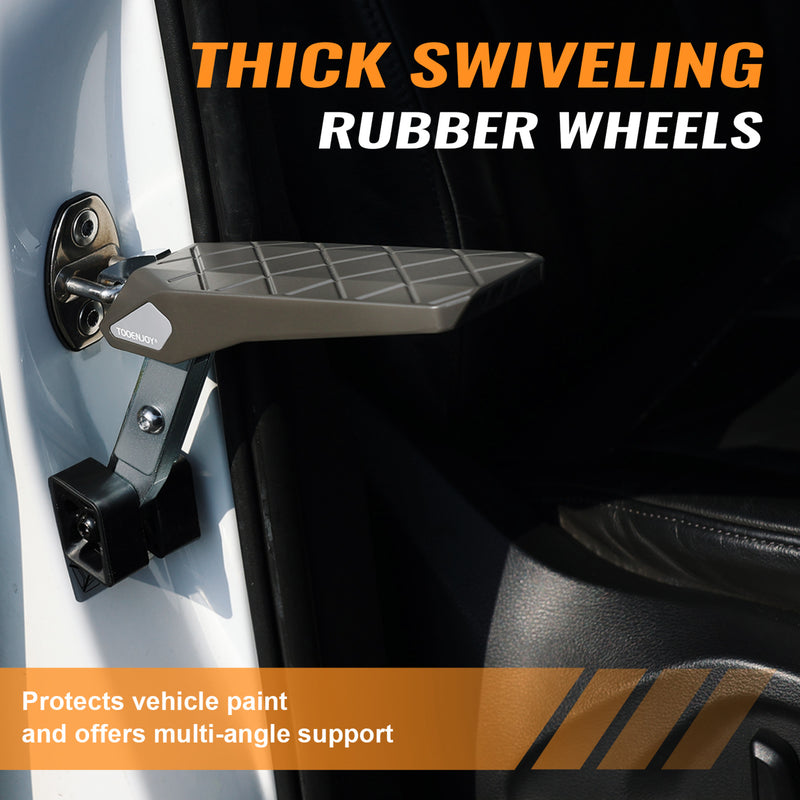 Load image into Gallery viewer, TOOENJOY Flodable&Adjustable 5 Gear Car Door Latch Step, Easy Access to SUV Truck Jeep Roof Top, Both Feet Stand Pedal Ladder for Most Vehicle