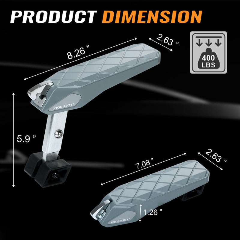 Load image into Gallery viewer, TOOENJOY Flodable&Adjustable 5 Gear Car Door Latch Step, Easy Access to SUV Truck Jeep Roof Top, Both Feet Stand Pedal Ladder for Most Vehicle