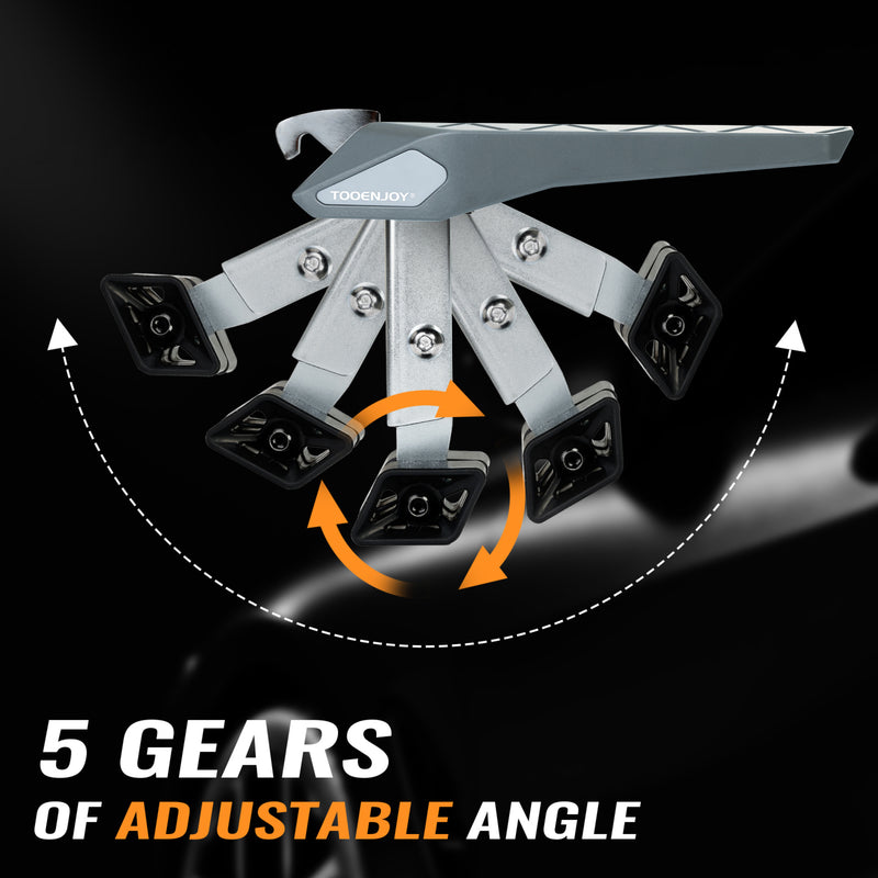 Load image into Gallery viewer, TOOENJOY Flodable&Adjustable 5 Gear Car Door Latch Step, Easy Access to SUV Truck Jeep Roof Top, Both Feet Stand Pedal Ladder for Most Vehicle