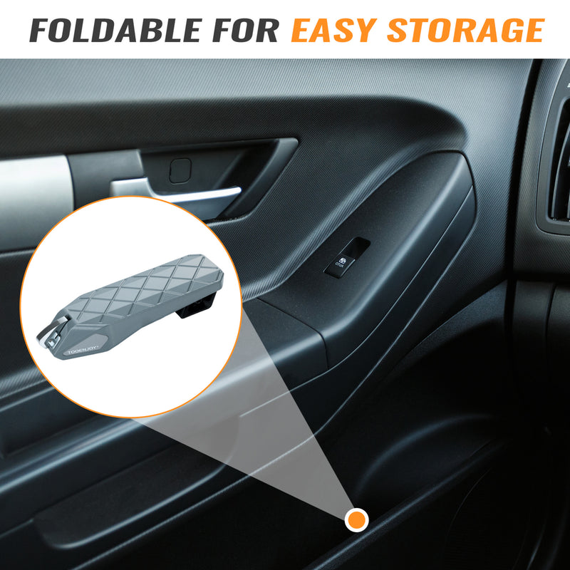 Load image into Gallery viewer, TOOENJOY Flodable&Adjustable 5 Gear Car Door Latch Step, Easy Access to SUV Truck Jeep Roof Top, Both Feet Stand Pedal Ladder for Most Vehicle