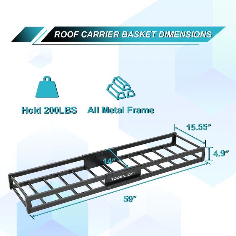 Load image into Gallery viewer, 59x15.55x4.9 Inch Folding Hitch Mount Cargo Carrier
