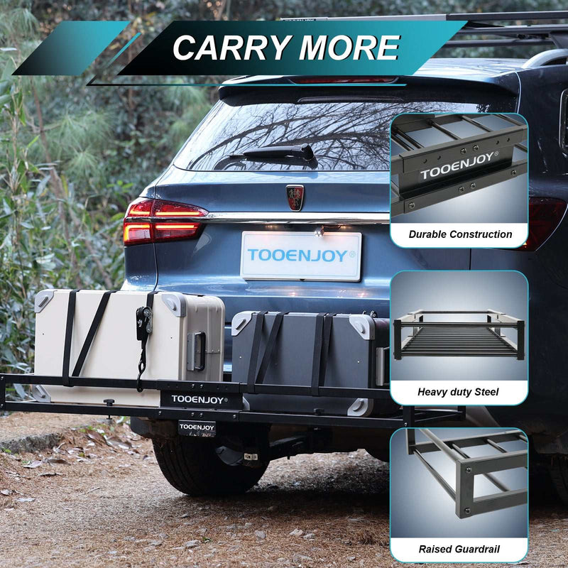 Load image into Gallery viewer, Tooenjoy59x15.7x4.9 Inch Folding Hitch Mount Cargo Carrier9 Inch Folding Hitch Mount Cargo Carrier
