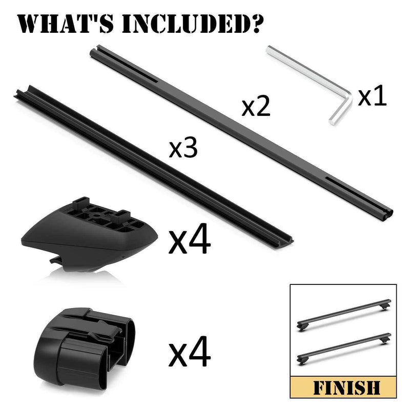 TOOENJOY 47" Universal Aluminum Roof Rack Cross Bars With Lock - 165lb Capacity