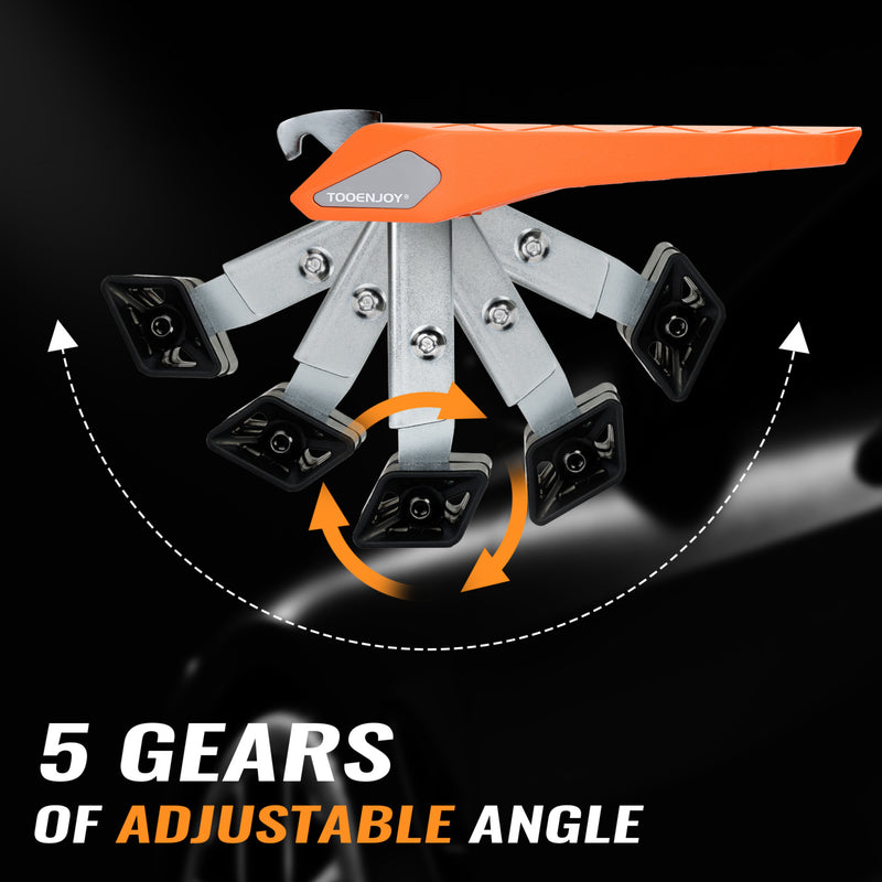 Load image into Gallery viewer, TOOENJOY Flodable&amp;Adjustable 5 Gear Car Door Latch Step, Easy Access to SUV Truck Jeep Roof Top, Both Feet Stand Pedal Ladder for Most Vehicle - Orange
