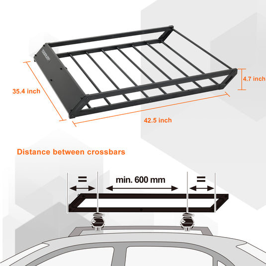 Roof Cargo Carrier Basket, Car Top Luggage Holder for Car, SUV and Pickup.