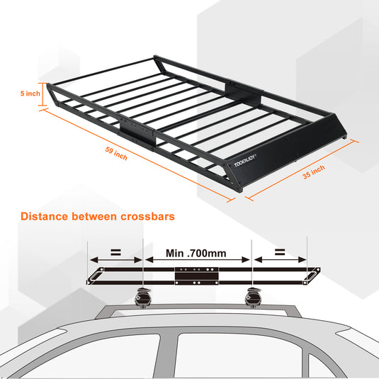 Roof Cargo Carrier Basket, Car Top Luggage Holder for Car, SUV and Pickup.