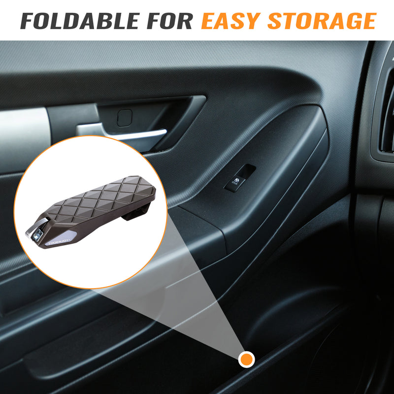 Load image into Gallery viewer, TOOENJOY Flodable&amp;Adjustable 5 Gear Car Door Latch Step, Easy Access to SUV Truck Jeep Roof Top, Both Feet Stand Pedal Ladder for Most Vehicle

