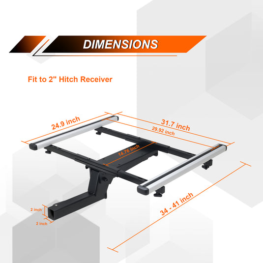 Multifunctional Hitch Rack Platform, Folding Hitch Cargo Rack, Suitable for Bike Racks, Cargo Baskets and Boxes, 200 LBS Capacity.