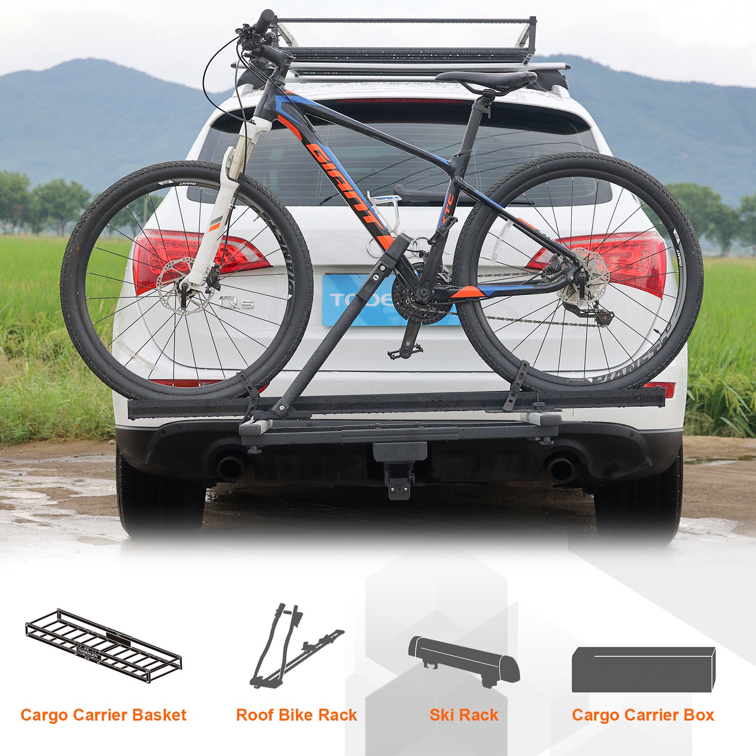 TooEnjoy Heavy Duty Foldable Hitch Cargo Rack