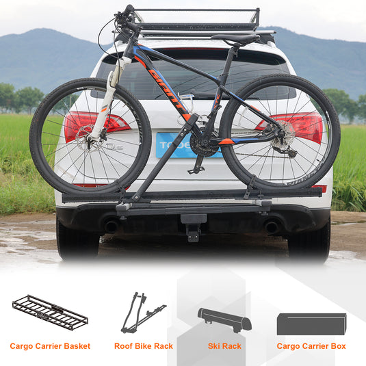 thumbnail image 2 of TOOENJOY 2-Bike Hitch Mount Platform Rack – Foldable, Pop-Up Pin, Anti-Theft Lock 2 of 5