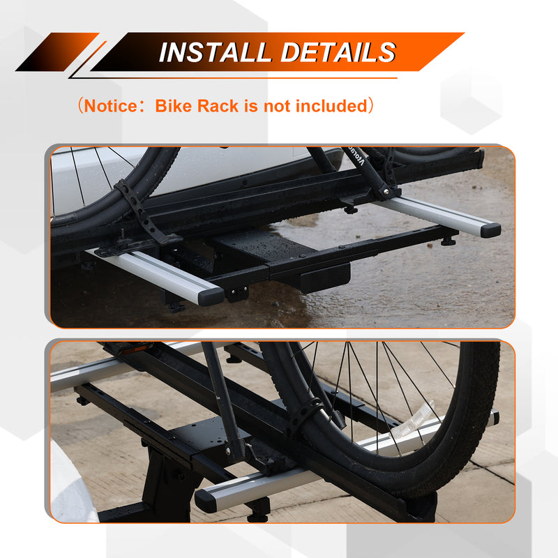 Load image into Gallery viewer, Multifunctional Hitch Rack Platform, Folding Hitch Cargo Rack, Suitable for Bike Racks, Cargo Baskets and Boxes, 200 LBS Capacity.
