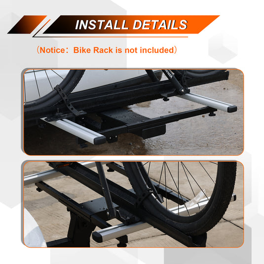 Multifunctional Hitch Rack Platform, Folding Hitch Cargo Rack, Suitable for Bike Racks, Cargo Baskets and Boxes, 200 LBS Capacity.